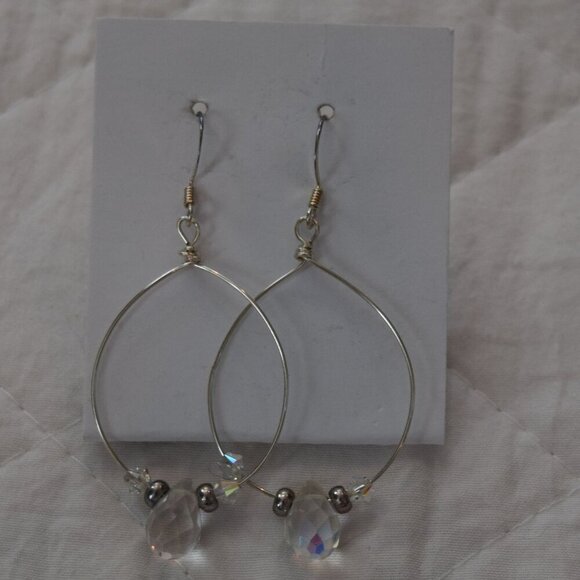 NWT Sparkle Silver Hoop Earrings - Picture 2 of 3
